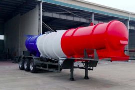 Stainess steel v shape acid tank trailer