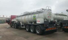 Stainess steel v shape acid tank trailer